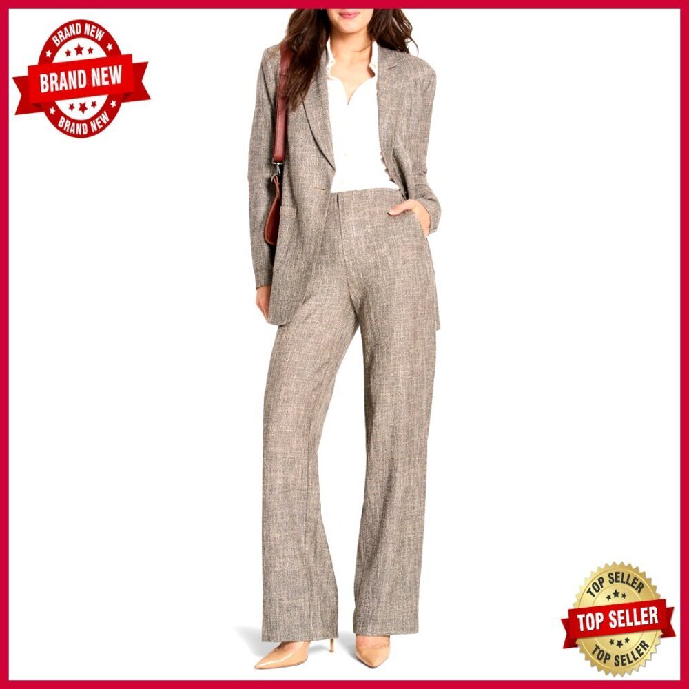 Tweed Boyfriend Blazer Long Sleeve Regular Fit Notch Collar